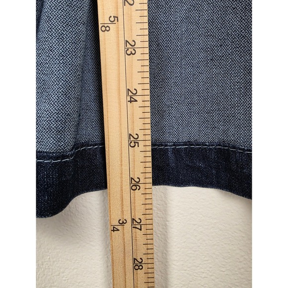 Zenim Denim Jacket Womens XL Blue Dark Wash Peplum Embroidered Contrast Stitch - Picture 6 of 16